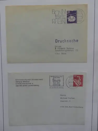 Deutschland Briefe, Karten mit Bonn Stempel auf selbstgestalteten Seiten #LZ946