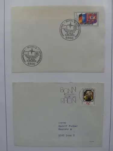 Deutschland Briefe, Karten mit Bonn Stempel auf selbstgestalteten Seiten #LZ946