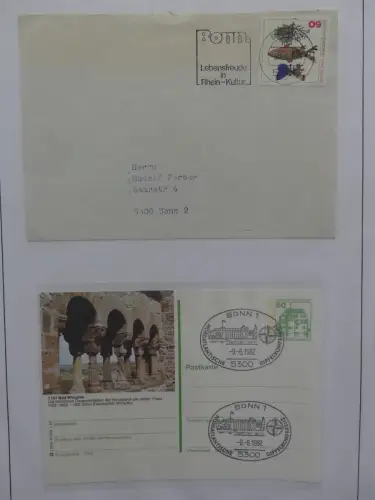 Deutschland Briefe, Karten mit Bonn Stempel auf selbstgestalteten Seiten #LZ946