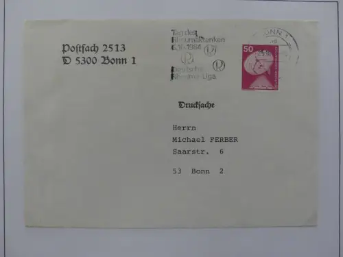 Deutschland Briefe, Karten mit Bonn Stempel auf selbstgestalteten Seiten #LZ946