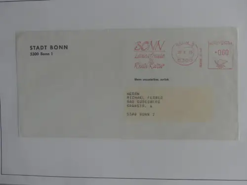 Deutschland Briefe, Karten mit Bonn Stempel auf selbstgestalteten Seiten #LZ946