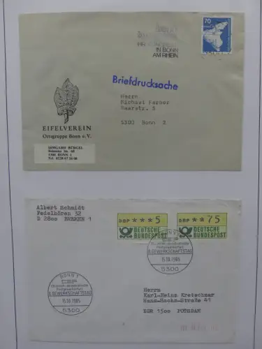 Deutschland Briefe, Karten mit Bonn Stempel auf selbstgestalteten Seiten #LZ946