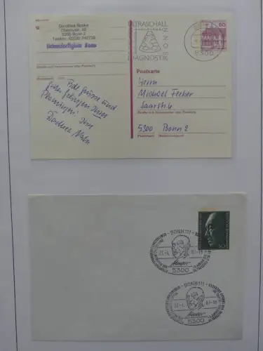 Deutschland Briefe, Karten mit Bonn Stempel auf selbstgestalteten Seiten #LZ946