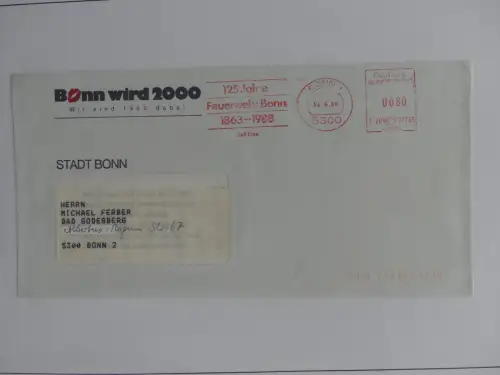Deutschland Briefe, Karten mit Bonn Stempel auf selbstgestalteten Seiten #LZ946
