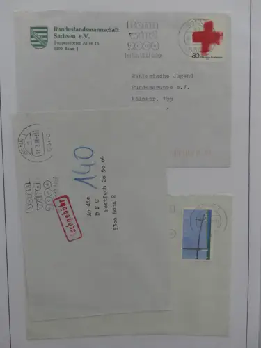 Deutschland Briefe, Karten mit Bonn Stempel auf selbstgestalteten Seiten #LZ946