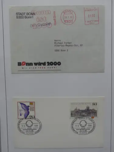 Deutschland Briefe, Karten mit Bonn Stempel auf selbstgestalteten Seiten #LZ946