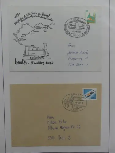 Deutschland Briefe, Karten mit Bonn Stempel auf selbstgestalteten Seiten #LZ946