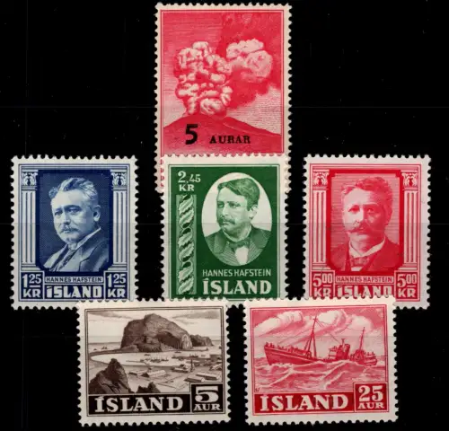 Island Jahrgang 1954 postfrisch mit Mi.Nr.: 292-297 #OT508