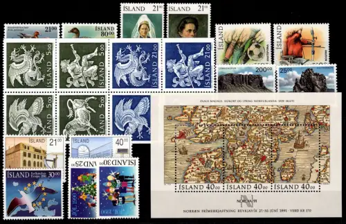 Island Jahrgang 1990 postfrisch mit Mi.Nr.: 714-737 #OT544