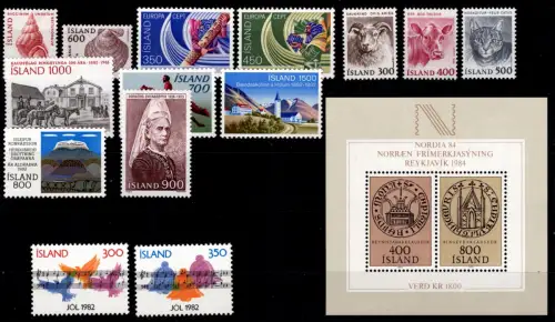 Island Jahrgang 1982 postfrisch mit Mi.Nr.: 576-591 #OT536