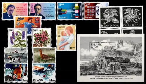 Island Jahrgang 1988 postfrisch mit Mi.Nr.: 680-696 #OT542
