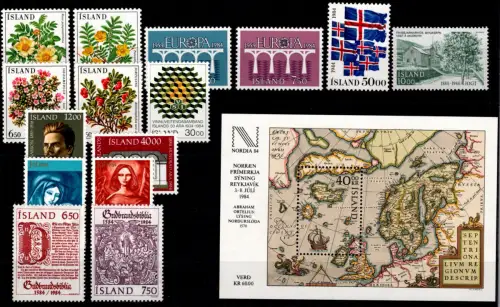 Island Jahrgang 1984 postfrisch mit Mi.Nr.: 612-627 #OT538