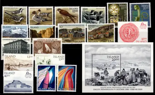 Island Jahrgang 1986 postfrisch mit Mi.Nr.: 644-662 #OT540