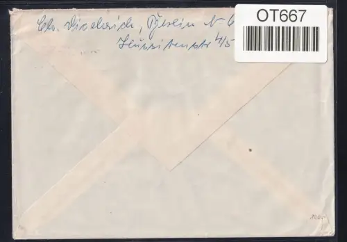Berlin 153 auf Brief als Einzelfrankatur Luftpost Einschreiben #OT667