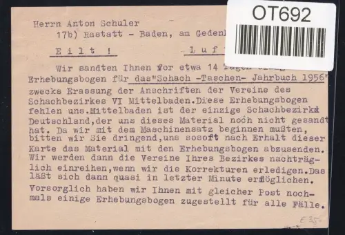 Berlin 48 auf Postkarte Luftpost #OT692