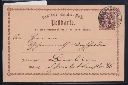 Deutsches Reich P 1 als Ganzsache Hufeisenstempel Strassburg #OT786