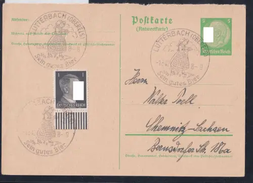 Deutsches Reich P 228 I A als Ganzsache mit Sonderstempel Elsass #OT789