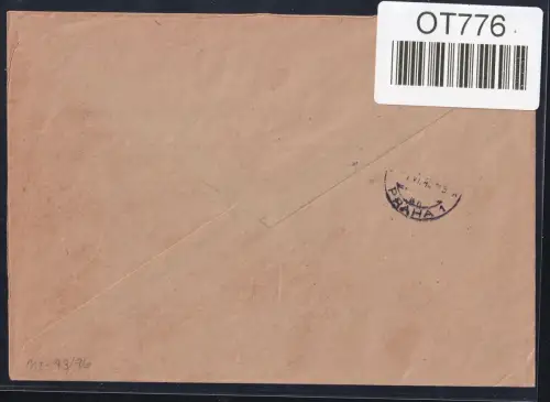 Böhmen und Mähren 93, 96 auf Brief Einschreiben #OT776