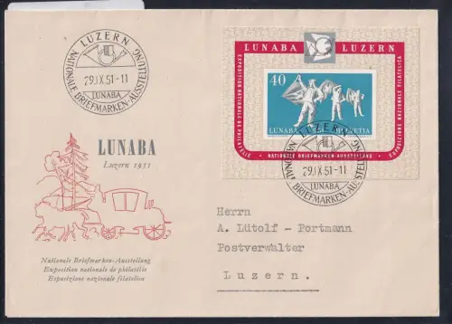 Schweiz Block 14 als Ersttagsbrief #OT790