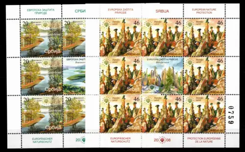 Serbien 253, 254 postfrisch als Kleinbogen #OU072
