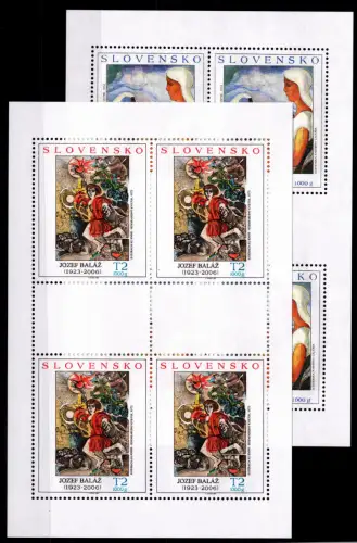 Slowakei 593, 594 postfrisch als Kleinbogen #OU083