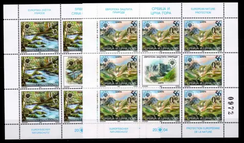 Jugoslawien 3204, 3205 postfrisch als Kleinbogen #OU138