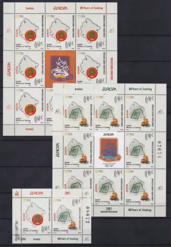 Montenegro 137, 138 + Block 6 postfrisch als Kleinbogen + Block #OU148