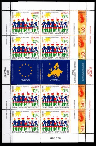 Montenegro 125, 126 postfrisch als Kleinbogen #OU149