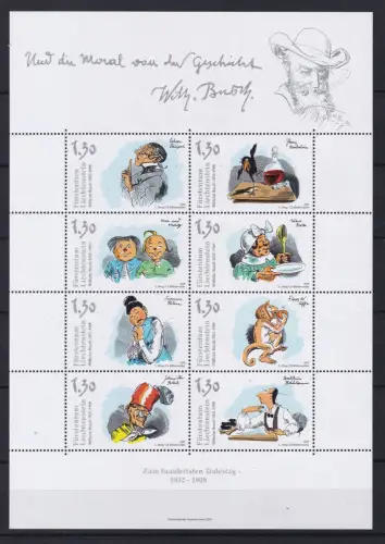 Liechtenstein 1490-1497 postfrisch als Kleinbogen #OU824