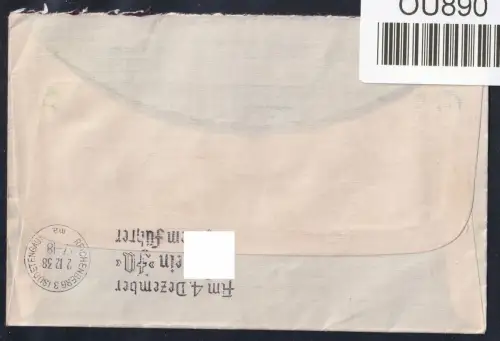 Deutsches Reich 533, 669, 670 auf Brief Zeppelin Sudetenlandfahrt #OU890