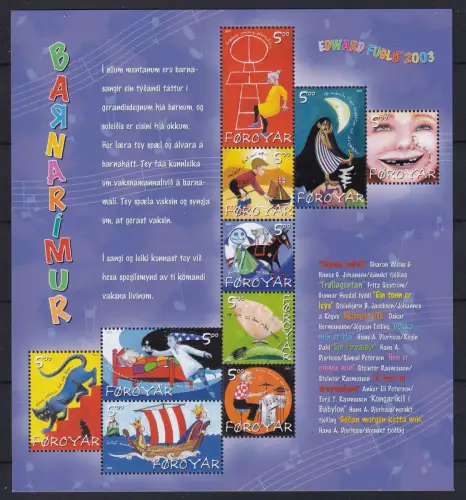 Färöer 450-459 postfrisch als Kleinbogen #OU843