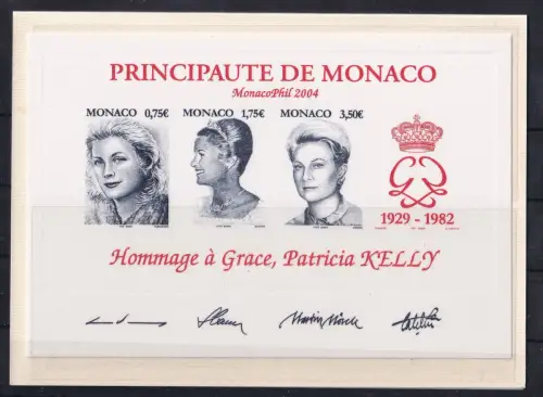 Monaco MonacoPhil 2004 Schwarzdruck als Kleinbogen #OU862