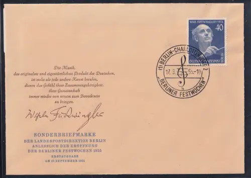 Berlin 128 als Ersttagsbrief mit Sonderstempel #OU866