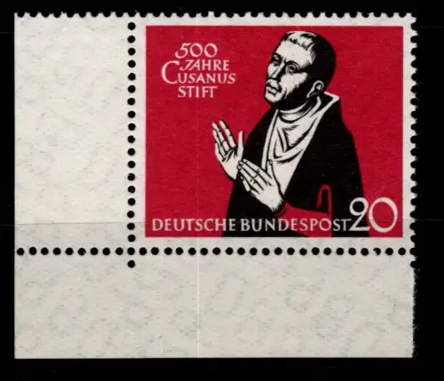 BRD Bund 301 postfrisch vom Eckrand #OU425