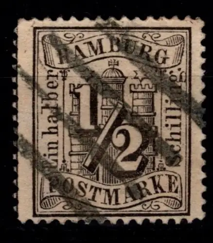 Hamburg 10 gestempelt tiefst signiert Pfenninger #OU547