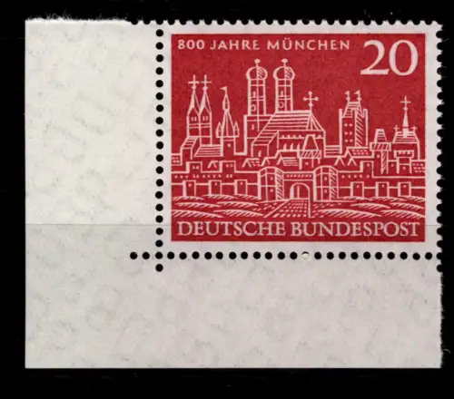 BRD Bund 289 postfrisch vom Eckrand #OU485