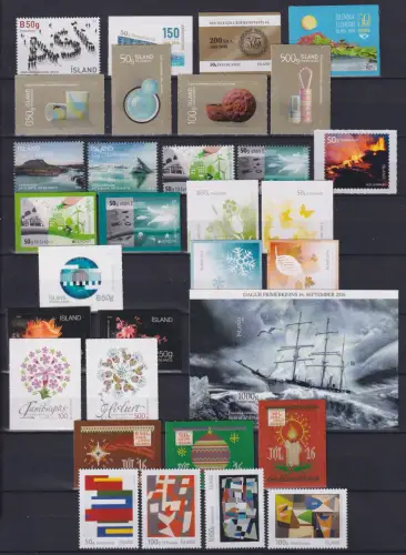 Island Jahrgang 2016 postfrisch mit Mi.Nr.: 1483-1514 #OU704