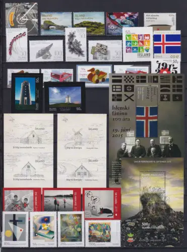 Island Jahrgang 2015 postfrisch mit Mi.Nr.: 1451-1482 #OU703
