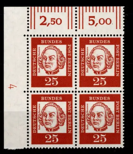 Berlin 205 DZ postfrisch als 4er Block, DZ 4 #DAC88