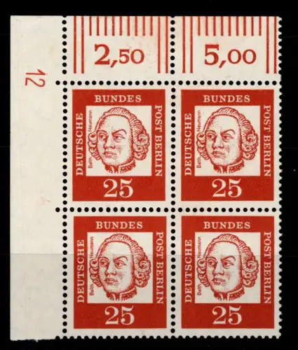 Berlin 205 DZ postfrisch als 4er Block, DZ 12 #DAC86