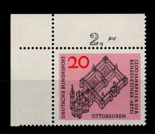 BRD Bund 428 postfrisch vom Eckrand #DAD67