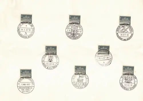 Berlin 140 gestempelt mit allen Berliner Sonderstempeln 1957/58/59 #OU770