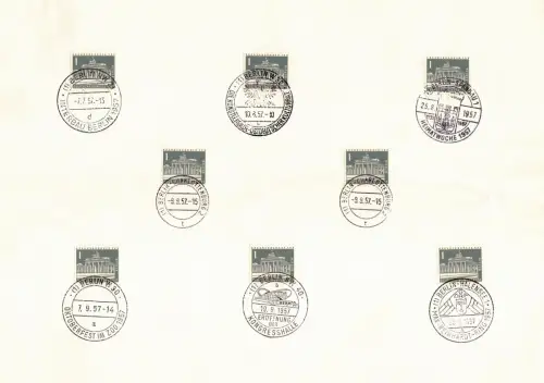 Berlin 140 gestempelt mit allen Berliner Sonderstempeln 1957/58/59 #OU770