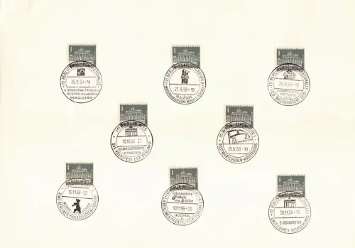 Berlin 140 gestempelt mit allen Berliner Sonderstempeln 1957/58/59 #OU770