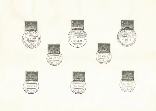 Berlin 140 gestempelt mit allen Berliner Sonderstempeln 1957/58/59 #OU770