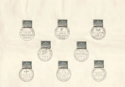 Berlin 140 gestempelt mit allen Berliner Sonderstempeln 1957/58/59 #OU770