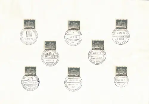 Berlin 140 gestempelt mit allen Berliner Sonderstempeln 1957/58/59 #OU770