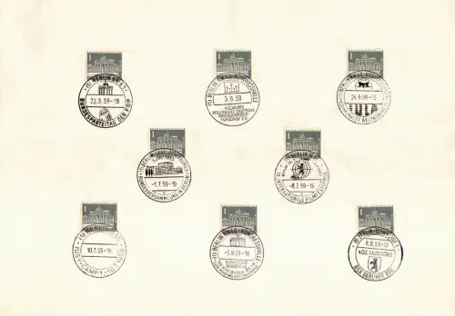 Berlin 140 gestempelt mit allen Berliner Sonderstempeln 1957/58/59 #OU770