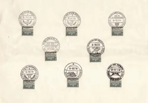 Berlin 140 gestempelt mit allen Berliner Sonderstempeln 1957/58/59 #OU770