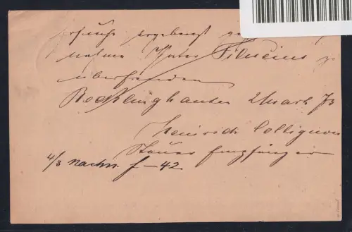 Deutsches Reich P 01 als Ganzsache gepr. Brugger BPP, EKr. Recklinghausen #OU764